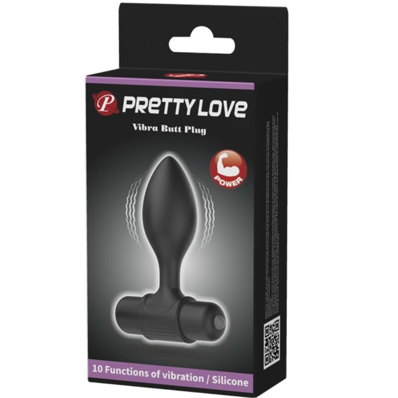 PRETTY LOVE - VIBRA BUTT PLUG ANALE NERO 10 VIBRAZIONI