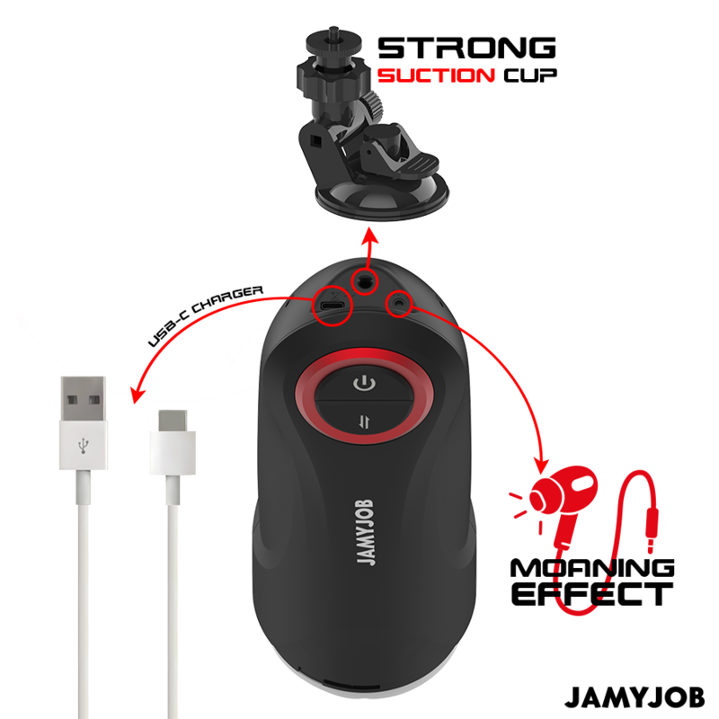 JAMYJOB - GRAVITY MASTURBATORE CON VAGINA AUTOMATICO CON 5 MODALITÀ DI SPINTA ED EFFETTO SONORO