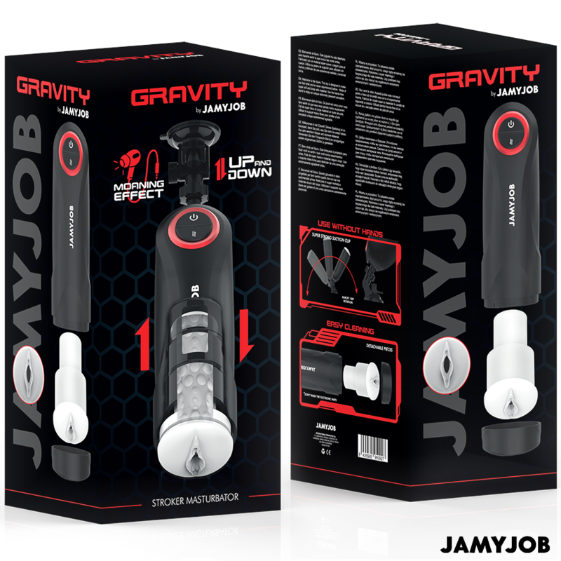 JAMYJOB - GRAVITY MASTURBATORE CON VAGINA AUTOMATICO 
CON 5 MODALITÀ DI SPINTA ED EFFETTO SONORO