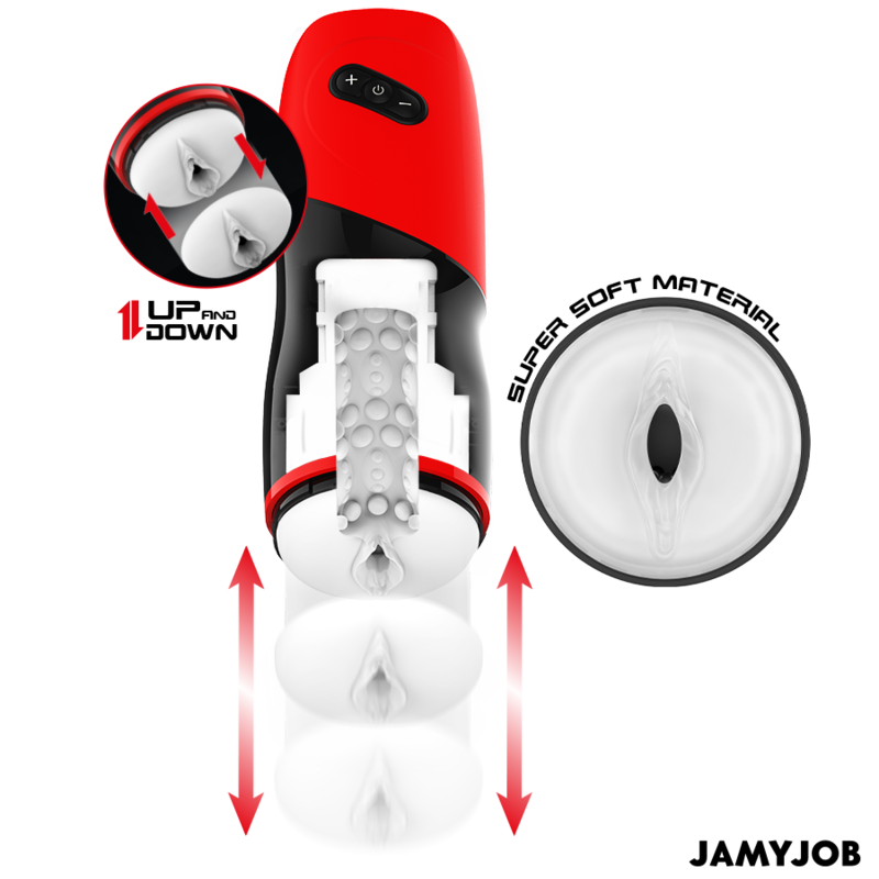JAMYJOB - XPEED MASTURBATORE AUTOMATICO CON VAGINA   5 MODALITÀ DI SPINTA ED EFFETTO SONORO