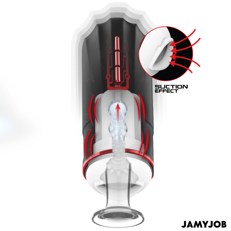JAMYJOB - MEGABITE MASTURBATORE AUTOMATICO CON 5 MODALITÀ DI ASPIRAZIONE E VIBRAZIONE