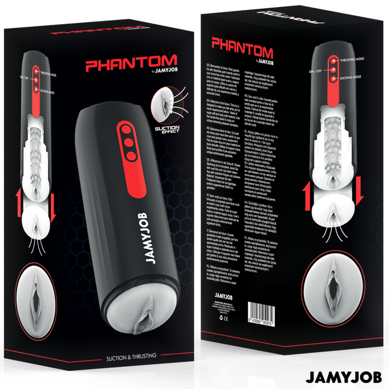 JAMYJOB - PHANTOM MASTURBATORE AUTOMATICO CON VAGINA  5 MODALITÀ DI ASPIRAZIONE E SPINTA