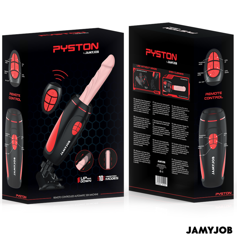 JAMYJOB - PYSTON MASTURBATORE AUTOMATICO CON DILDO PLUG IN RICARICABILE CON TELECOMANDO