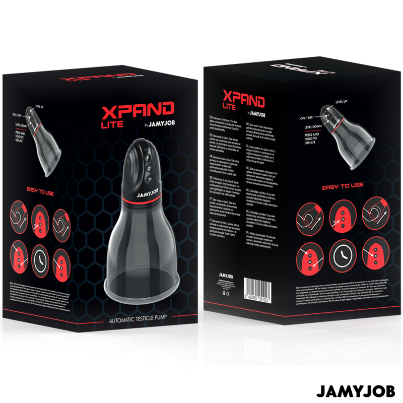 JAMYJOB - XPAND LITE POMPA PER PENE E TESTICOLI AUTOMATICA 3 LIVELLI DI ASPIRAZIONE GRIGIA