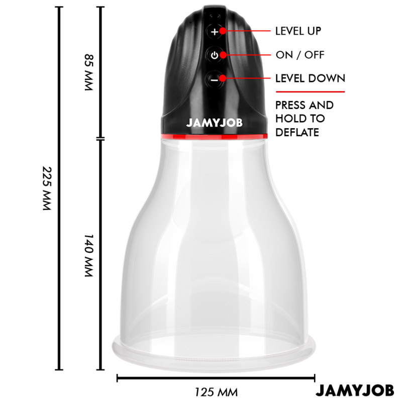 JAMYJOB - XPAND LITE POMPA PER PENE E TESTICOLI AUTOMATICA 3 LIVELLI DI ASPIRAZIONE GRIGIA