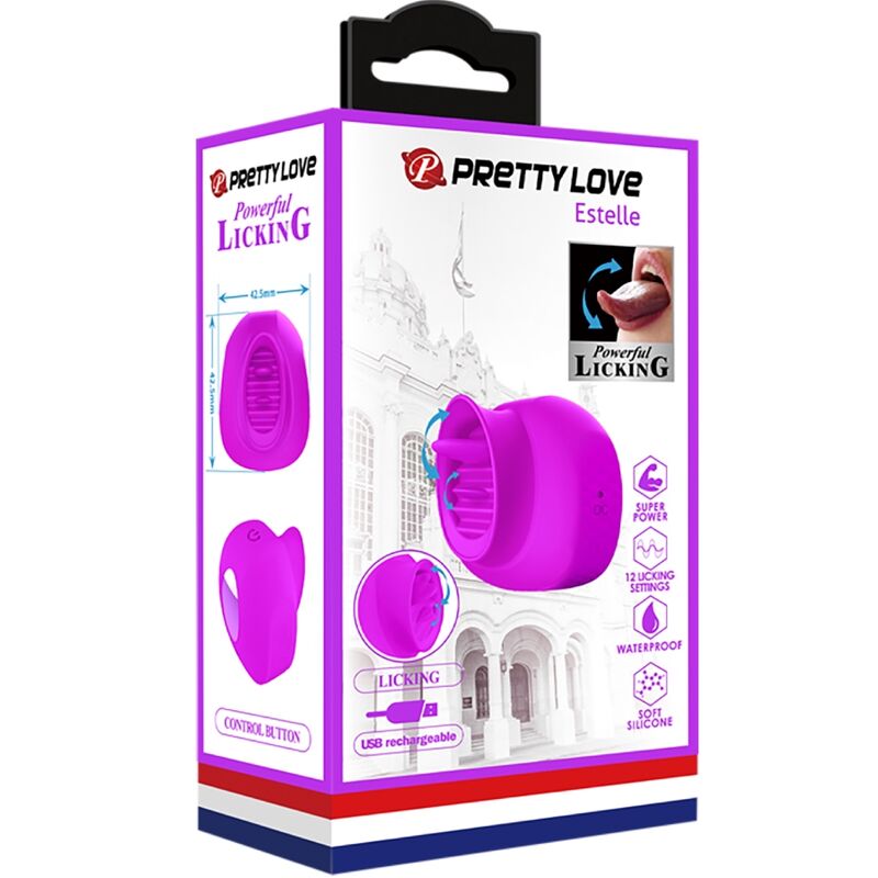 PRETTY LOVE - STIMOLATORE CLITORIDE ESTELLE CON LINGUA 12 MODALITA' VIOLA