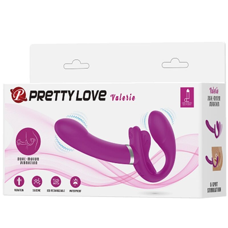 PRETTY LOVE - VALERIE STRAPLESS STRAP-ON DOPPIO VIBRATORE 12 FUNZIONI VIOLA