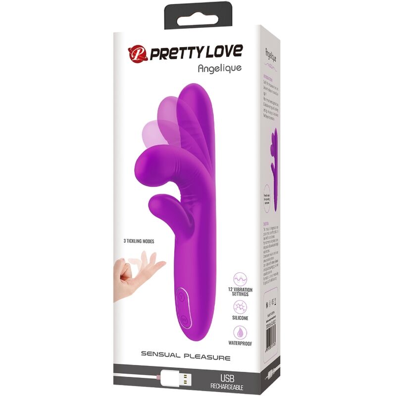 PRETTY LOVE - VIBRATORE ANGELIQUE MULTIFUNZIONE CON STIMOLATORE CLITORIDEO VIOLA