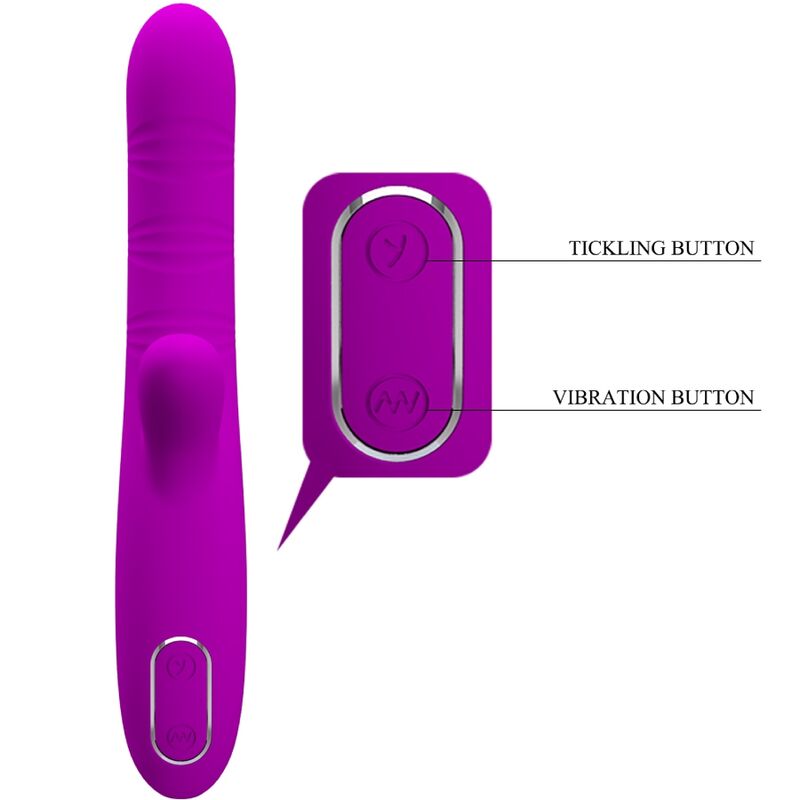 PRETTY LOVE - VIBRATORE ANGELIQUE MULTIFUNZIONE CON STIMOLATORE CLITORIDEO VIOLA