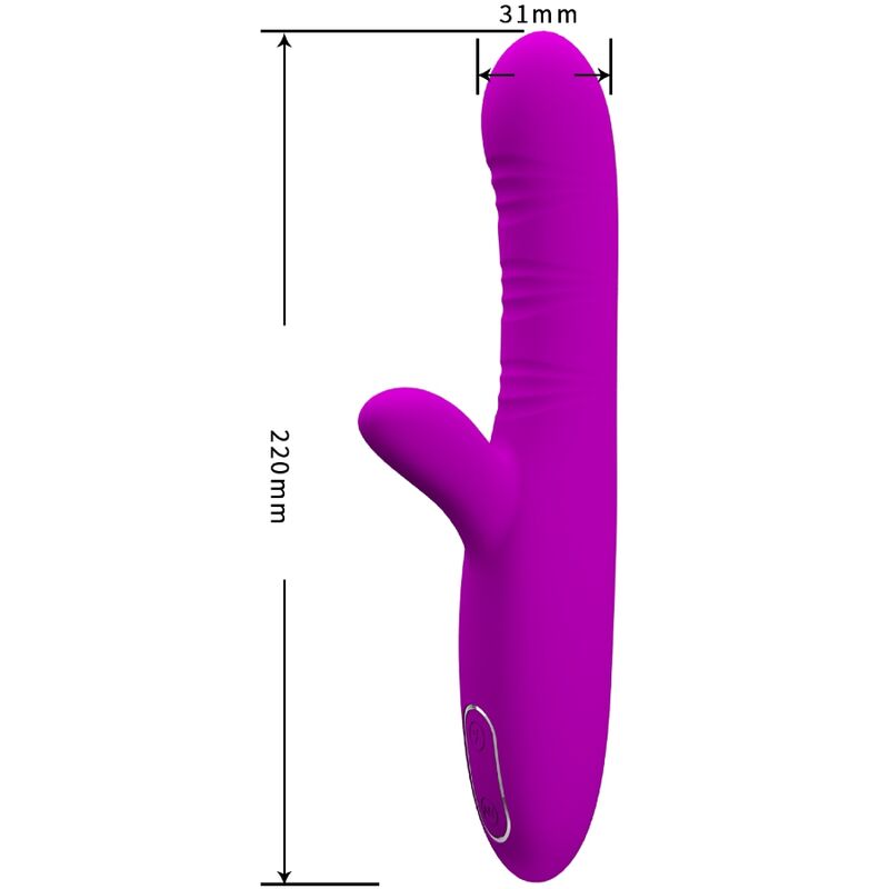 PRETTY LOVE - VIBRATORE ANGELIQUE MULTIFUNZIONE CON STIMOLATORE CLITORIDEO VIOLA