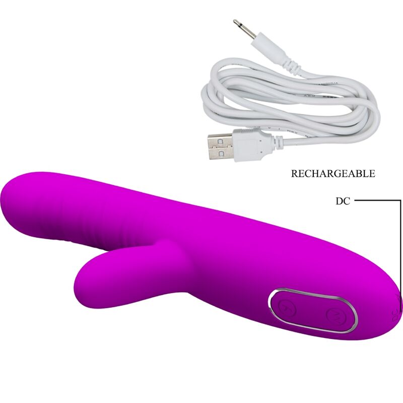 PRETTY LOVE - ANGELIQUE VIBRATORE MULTIFUNZIONE + STIMOLATORE CLITORIDEO VIOLA