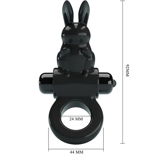 PRETTY LOVE - ANELLO VIBRATORE CONIGLIO ECCITANTE 10 VIBRAZIONI NERO