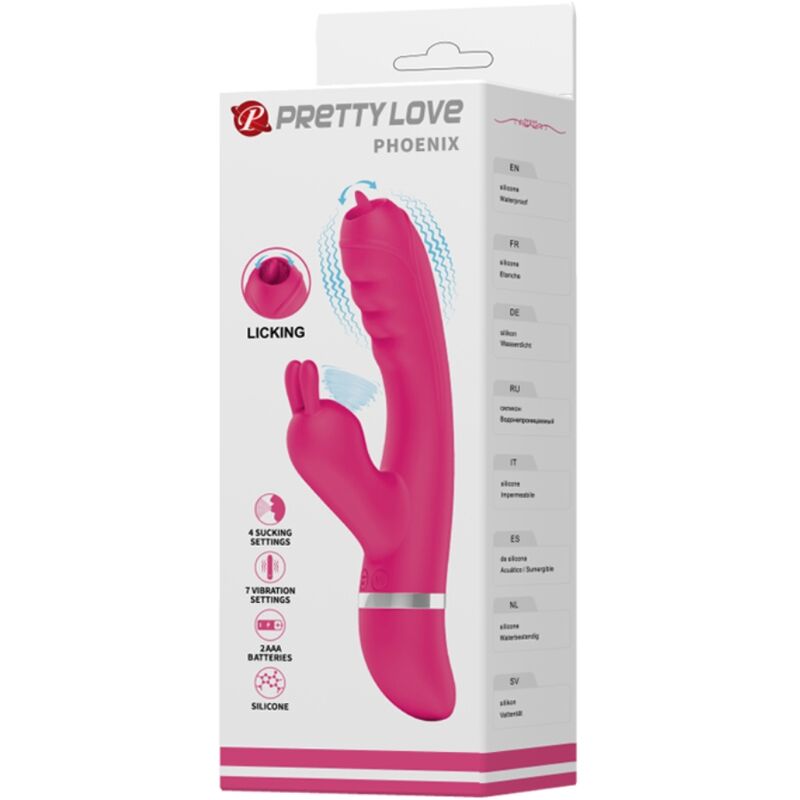 PRETTY LOVE -  PHOENIX VIBRATORE MULTIFUNZIONE RABBIT ROSA