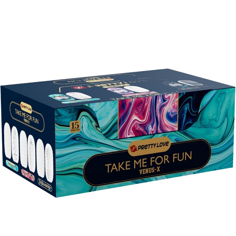 PRETTY LOVE - SET OVETTI MASTURBATORI MASCHILI ASSORTITI VENUS TAKE ME FOR FUN 15 PZ