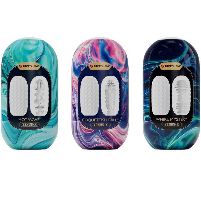 PRETTY LOVE - SET OVETTI MASTURBATORI MASCHILI ASSORTITI VENUS TAKE ME FOR FUN 15 PZ
