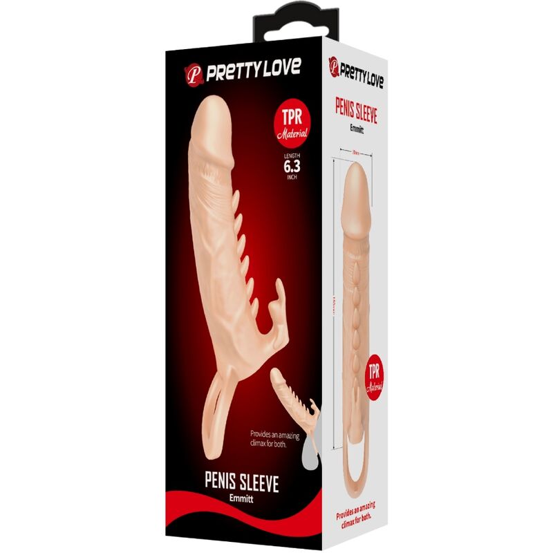 PRETTY LOVE - EMMIT GUAINA PER PENE + STIMOLATORE PER CLITORIDE 