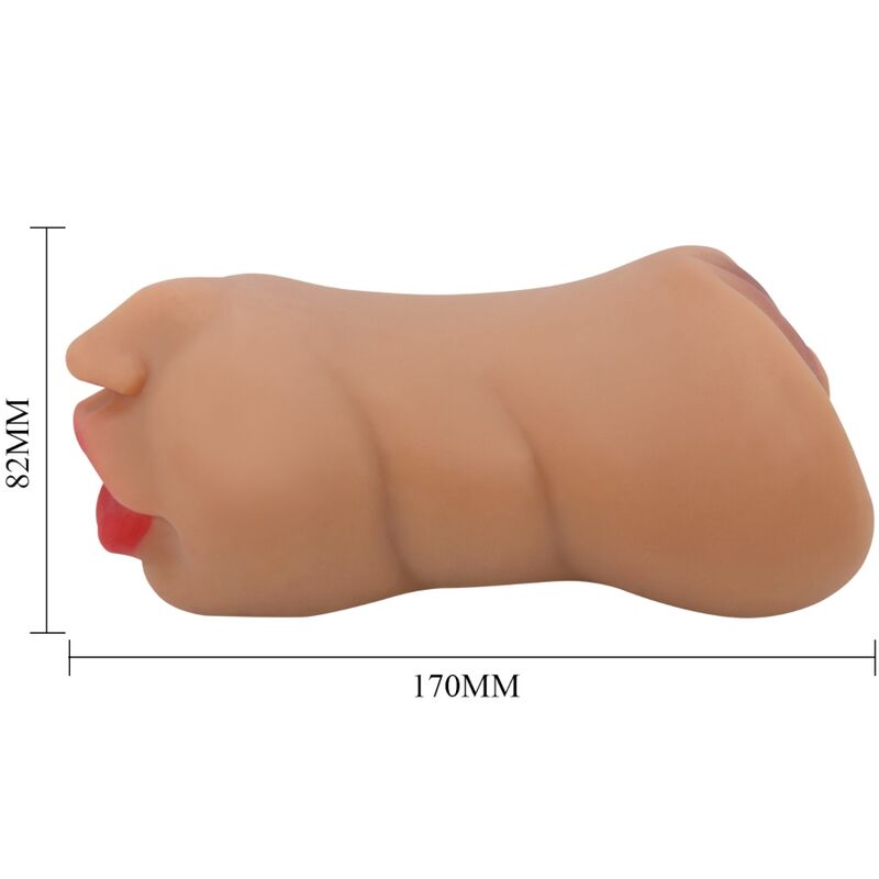 MASTURBATORE REALISTICO DOPPIA ENTRATA, SENSAZIONI INTENSE, DESIGN ERGONOMICO