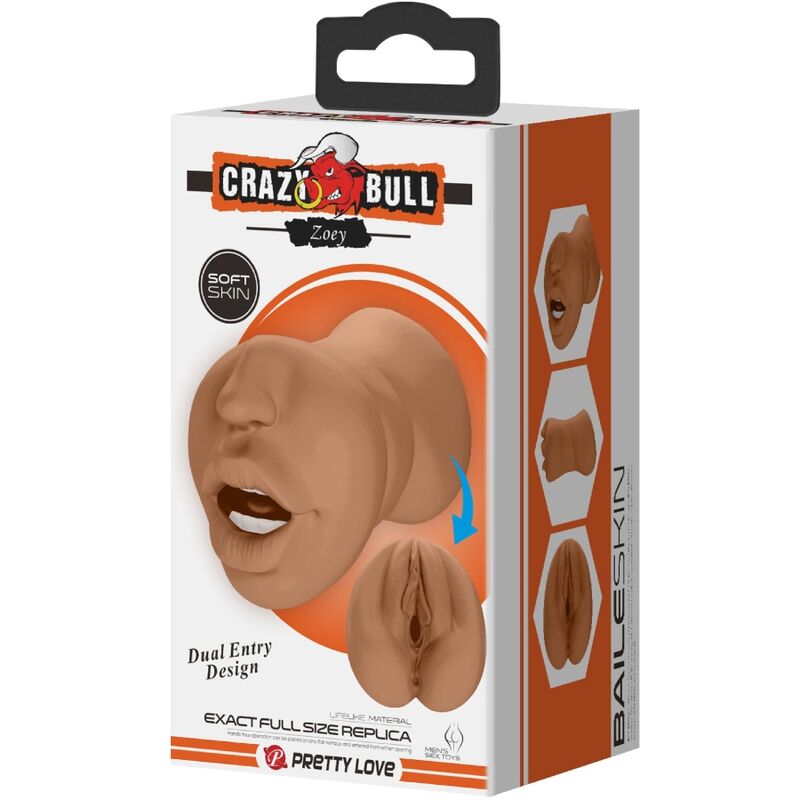 CRAZY BULL - ZOEY MASTURBATORE DOPPIO CON BOCCA E VAGINA MULATTO