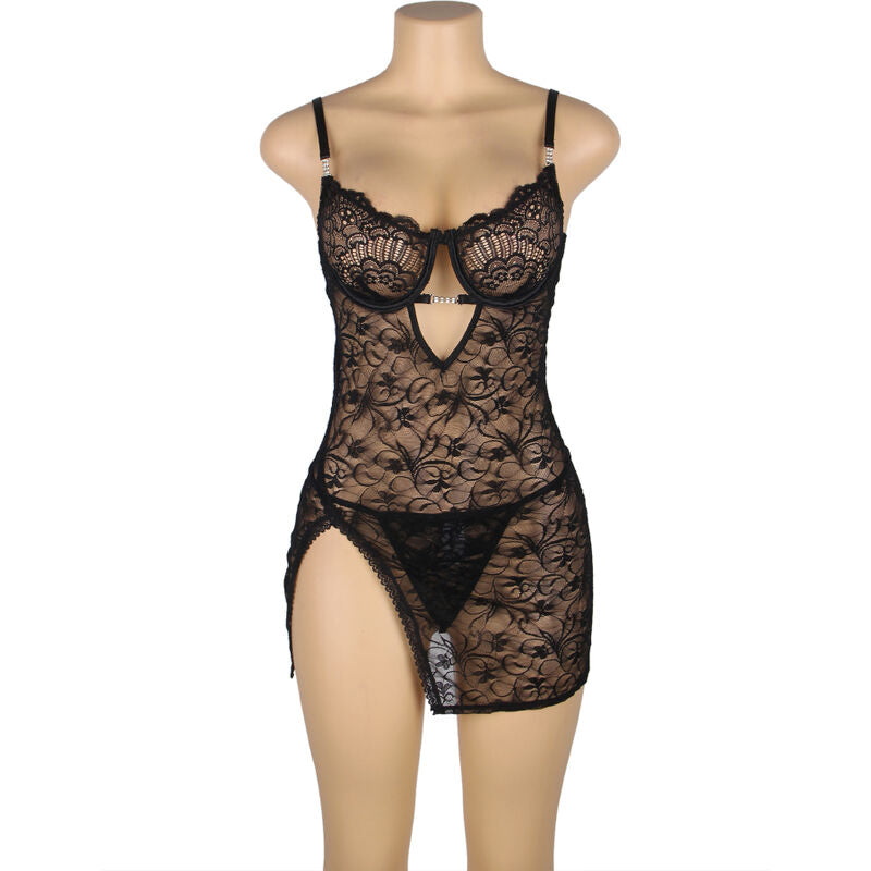 SUBBLIME - BABYDOLL IN PIZZO CON SPALLINE REGOLABILI NERO S/M 954185