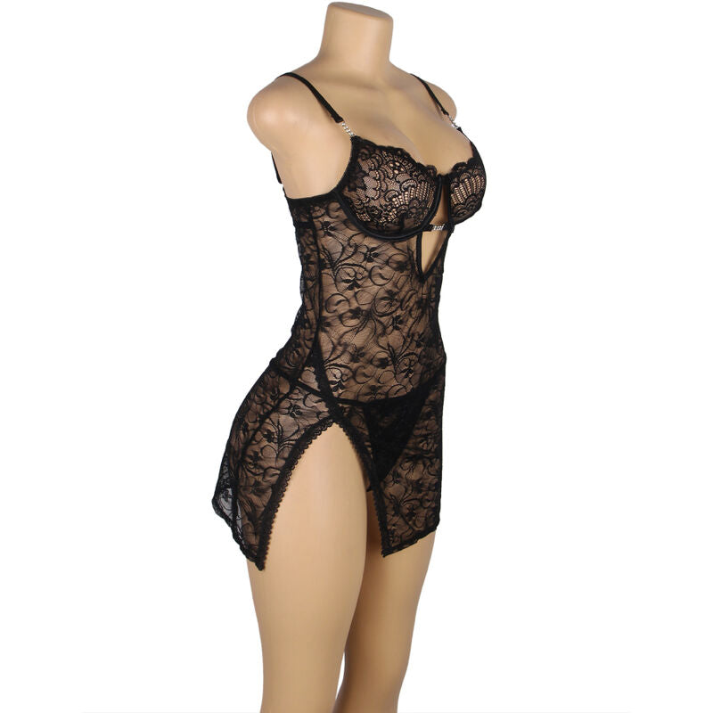 SUBBLIME - BABYDOLL IN PIZZO CON SPALLINE REGOLABILI NERO S/M 954185