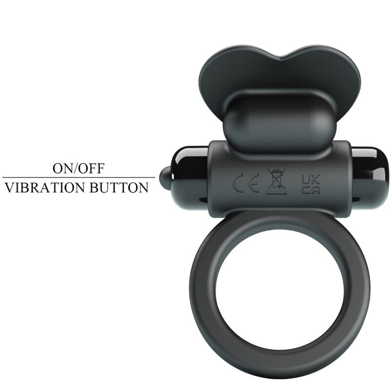 PRETTY LOVE - ANELLO PENE DEBONAIRE VIBRANTE CON RABBIT 10 FUNZIONI NERO