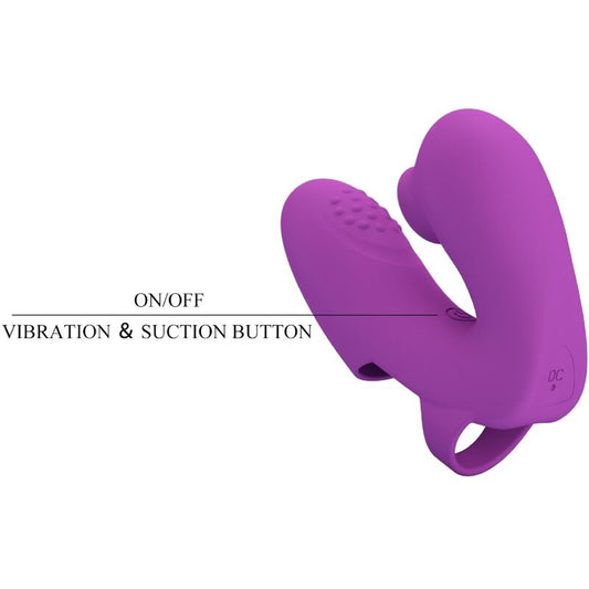 PRETTY LOVE - ATHENA DITALE VIBRATORE CON STIMOLATORE CLITORIDEO VIOLA