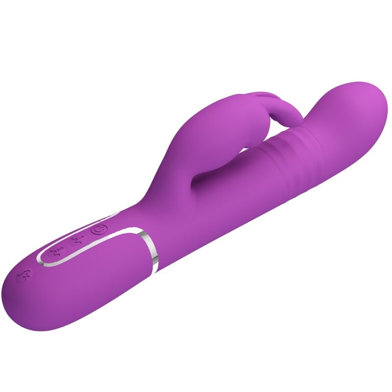 PRETTY LOVE - VIBRATORE COALE CON RABBIT CON SFERE ROTANTI VIOLA