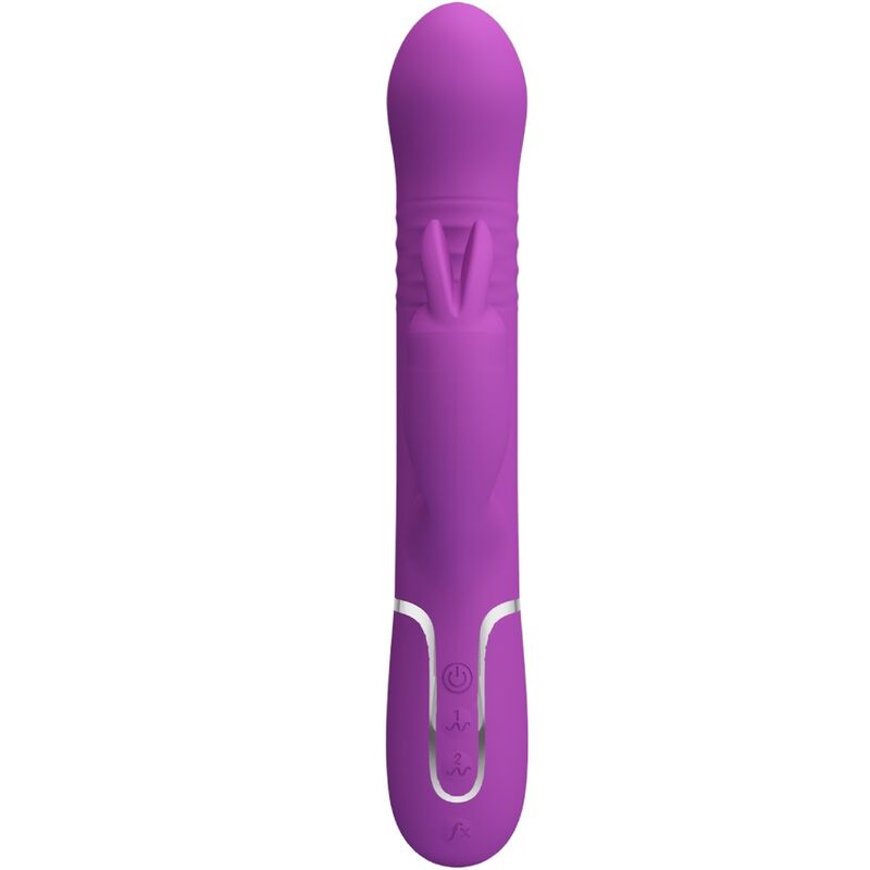 PRETTY LOVE - VIBRATORE COALE CON RABBIT CON SFERE ROTANTI VIOLA