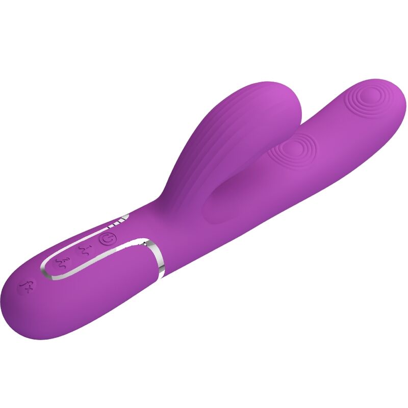 PRETTY LOVE - VIBRATORE PERLITA MULTIFUNZIONE 3 IN 1  CON RABBIT VIOLA