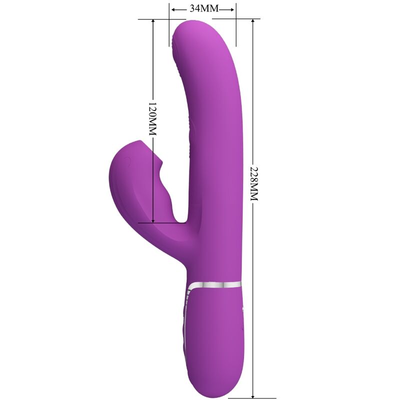 PRETTY LOVE - VIBRATORE PERLITA MULTIFUNZIONE 3 IN 1  CON RABBIT VIOLA