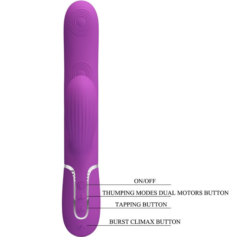 PRETTY LOVE - VIBRATORE PERLITA MULTIFUNZIONE 3 IN 1  CON RABBIT VIOLA