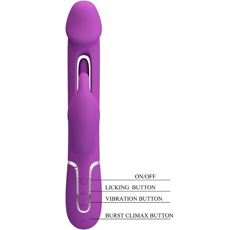 PRETTY LOVE - KAMPAS VIBRATORE MULTIFUNZIONE 3 IN 1  RABBIT VIOLA
