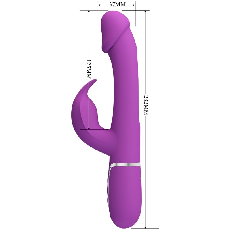 PRETTY LOVE - KAMPAS VIBRATORE MULTIFUNZIONE 3 IN 1  RABBIT VIOLA