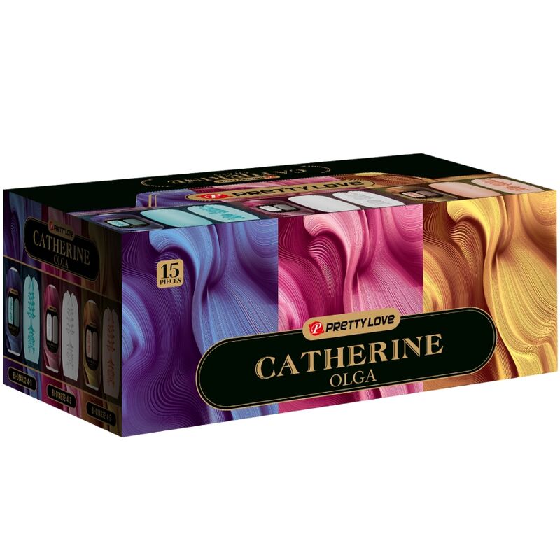 PRETTY LOVE - SET OVETTI MASTURBATORI MASCHILI ASSORTITI CATHERINE OLGA 15 PZ