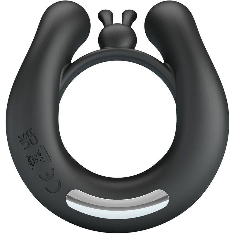 PRETTY LOVE - ANELLO PENE DAHLIA VIBRANTE CON STIMOLATORE CLITORIDEO NERO