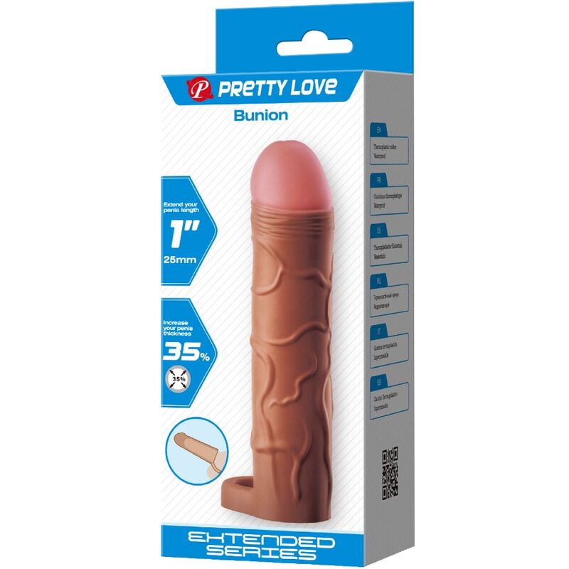 PRETTY LOVE - GUAINA PER PENE ALLUCE CON ESTENSIONE DI 2,5 CM MULATTO