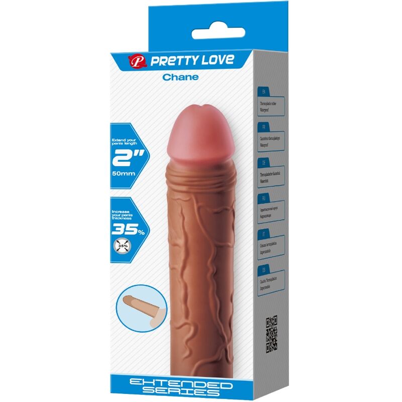 PRETTY LOVE - GUAINA PENE CHANE CON PROLUNGA 5 CM CARAMEL