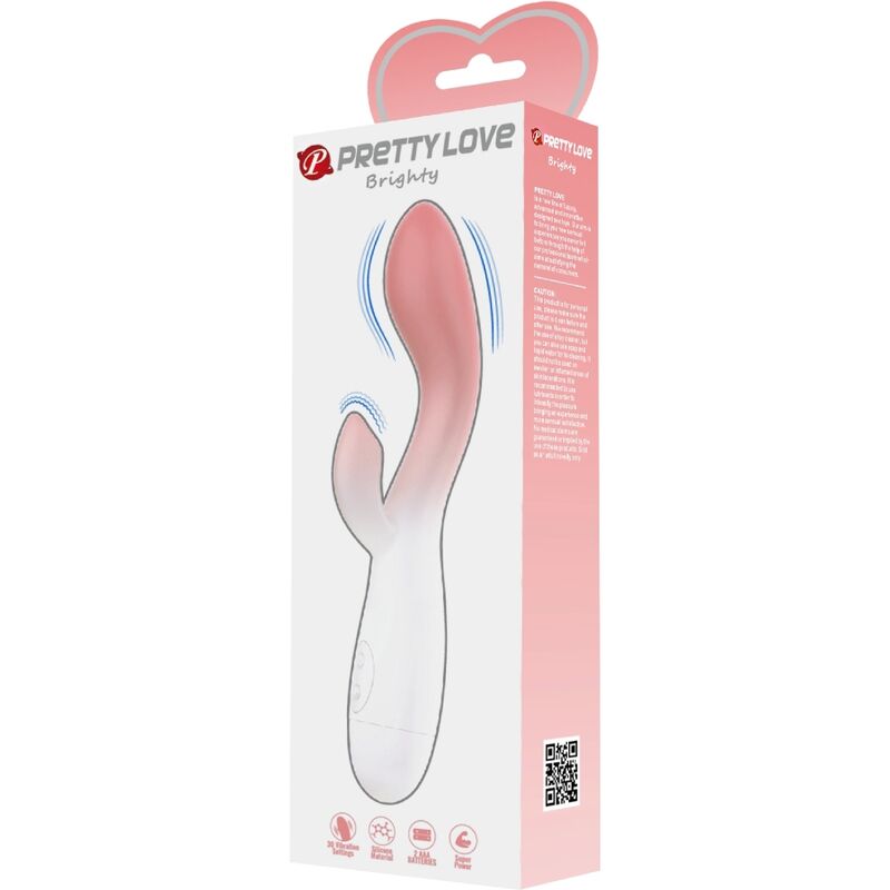 PRETTY LOVE - VIBRATORE BRIGHTY  CON STIMOLATORE PUNTO G E CLITORIDE ROSA