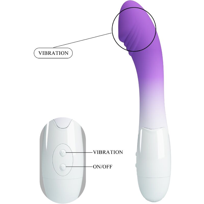 PRETTY LOVE - VIBRATORE ELEMENTAL CON STIMOLATORE PUNTO G VIOLA