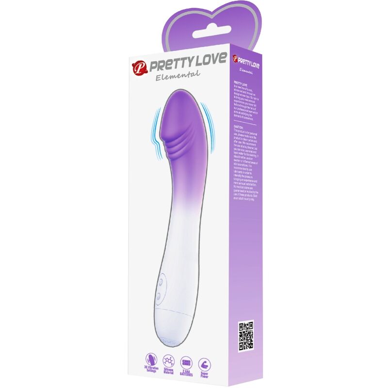 PRETTY LOVE - VIBRATORE ELEMENTAL CON STIMOLATORE PUNTO G VIOLA