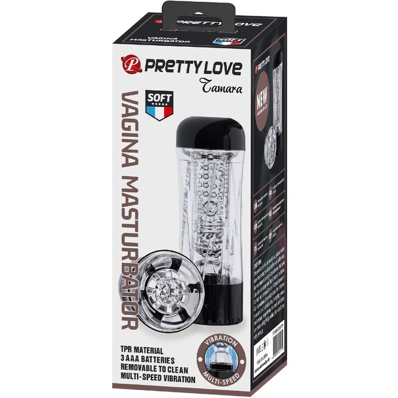 PRETTY LOVE - TAMARA MASTURBATORE MASCHILE E VIBRATORE MULTIVELOCITÀ NERO
