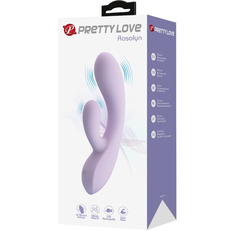 PRETTY LOVE - VIBRATORE ROSOLYN CON RABBIT 10 FUNZIONI VIOLA