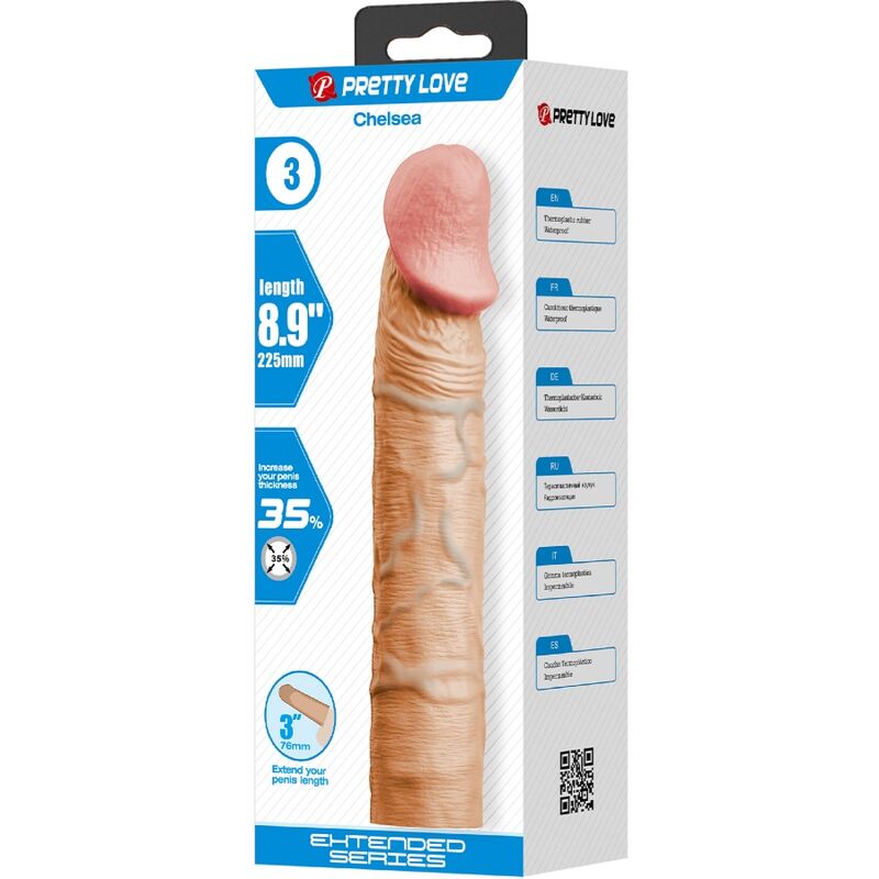 PRETTY LOVE - CHELSEA GUAINA PER PENE  CON ESTENSIONE 7,6 CM CHIARA