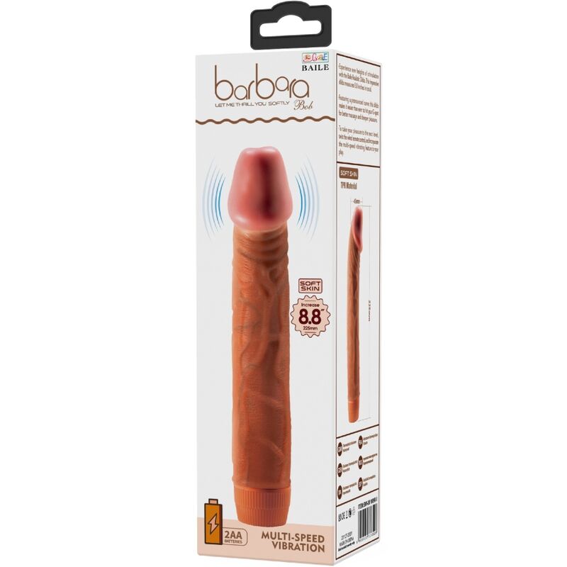 BAILE - BOB DILDO VIBRATORE REALISTICO 22,5 CM MULATTO