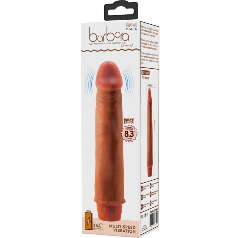 BAILE - BARBARA DILDO VIBRATORE REALISTICO 21 CM MULATTO