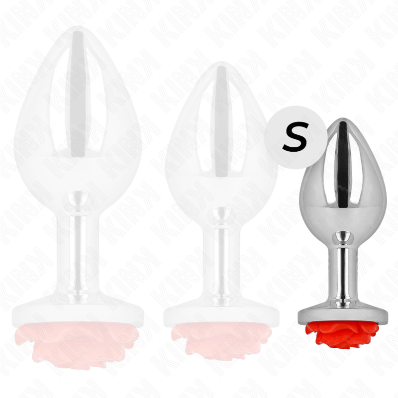 KINK - PLUG ANALE CON ROSA COLORE ROSSO TAGLIA S