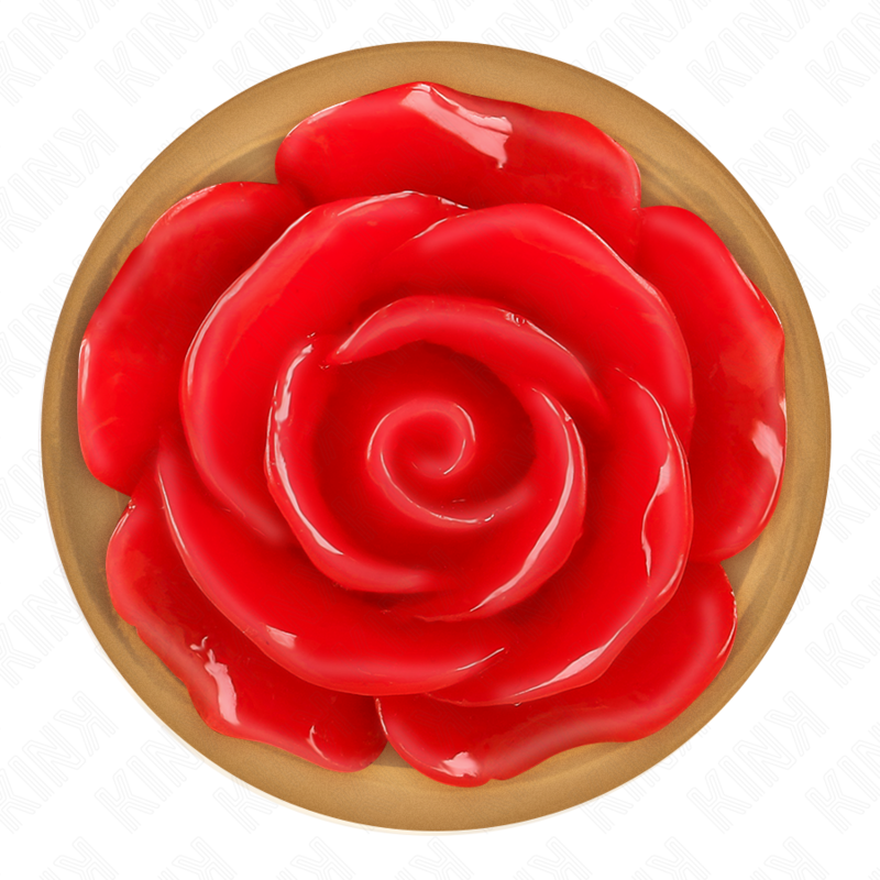 KINK - PLUG ANALE COLOR ORO ROSA CON ROSA ROSSA M