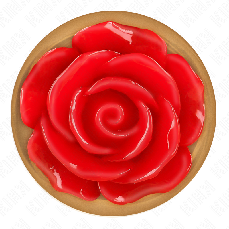 KINK - PLUG ANALE COLOR ORO ROSA CON ROSA ROSSA S