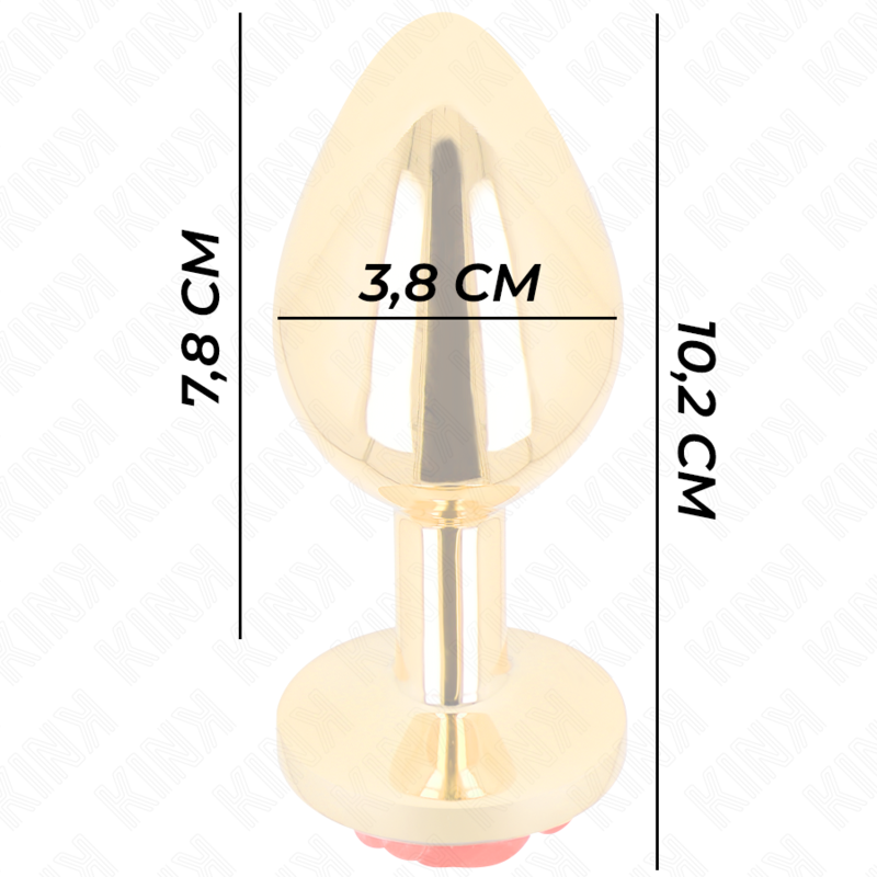 KINK - PLUG ANALE COLOR ORO CON ROSA ROSSA TAGLIA L