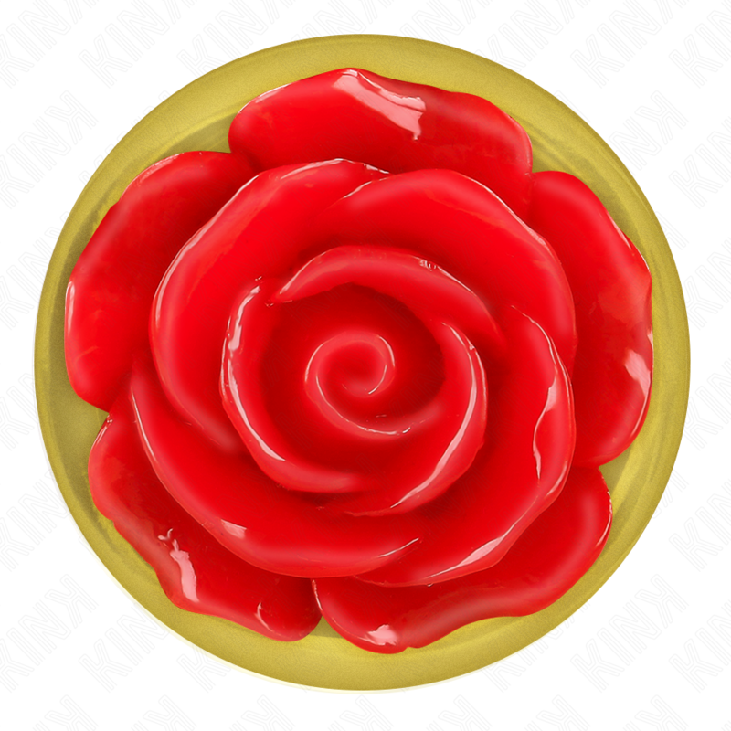 KINK - PLUG ANALE COLOR ORO CON ROSA ROSSA TAGLIA L